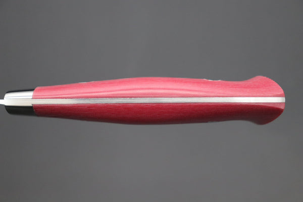 Takeshi Saji Santoku Takeshi Saji SRS-13 Custom Series Santoku 180mm (7 inch, Red & White Linen Micarta Handle)