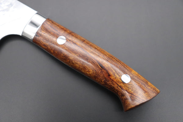 Takeshi Saji Santoku Takeshi Saji SRS-13 Hammer Forged, Custom Handmade Handle Series Bunka 175mm (6.8 inch, Ironwood Handle)