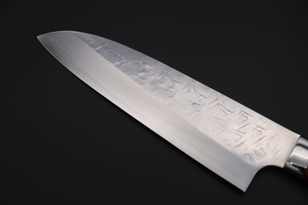 Takeshi Saji Santoku Takeshi Saji SRS-13 Hammer Forged, Custom Handmade Handle Series Santoku 180mm (7 inch, Ironwood Handle)