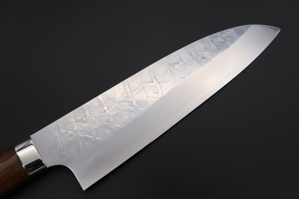 Takeshi Saji Santoku Takeshi Saji SRS-13 Hammer Forged, Custom Handmade Handle Series Santoku 180mm (7 inch, Ironwood Handle)