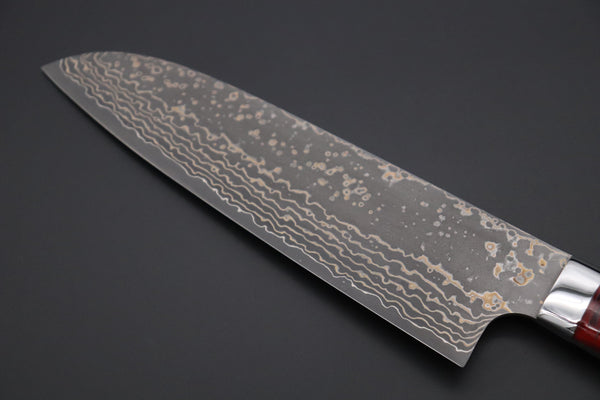 Takeshi Saji Santoku Takeshi Saji SUMMIT ― Limited Edition Custom Series SMT-943 VG-10W Multi-Colored Golden-Rainbow Damascus Santoku 175mm (6.8 Inch)