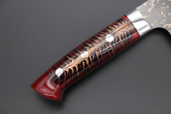 Takeshi Saji Santoku Takeshi Saji SUMMIT ― Limited Edition Custom Series SMT-943 VG-10W Multi-Colored Golden-Rainbow Damascus Santoku 175mm (6.8 Inch)