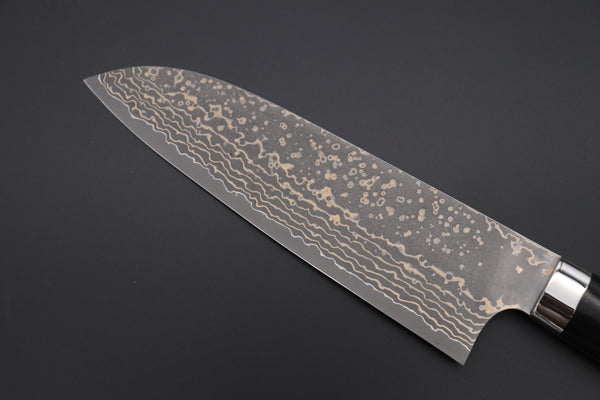 Takeshi Saji Santoku Takeshi Saji SUMMIT ― Limited Edition Custom Series SMT-946 VG-10W Multi-Colored Golden-Rainbow Damascus Santoku 175mm (6.8 Inch)