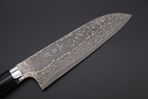 Takeshi Saji Santoku Takeshi Saji SUMMIT ― Limited Edition Custom Series SMT-946 VG-10W Multi-Colored Golden-Rainbow Damascus Santoku 175mm (6.8 Inch)