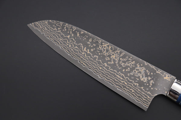 Takeshi Saji Santoku Takeshi Saji SUMMIT ― Limited Edition Custom Series SMT-947 VG-10W Multi-Colored Golden-Rainbow Damascus Santoku 175mm (6.8 Inch)