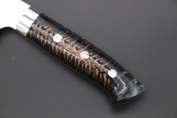 Takeshi Saji Santoku Takeshi Saji SUMMIT ― Limited Edition Custom Series SMT-977 VG-10W Multi-Colored Golden-Rainbow Damascus Santoku 180mm (7 Inch)