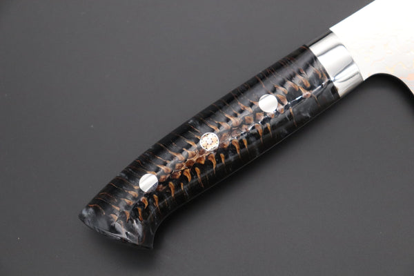 Takeshi Saji Santoku Takeshi Saji SUMMIT ― Limited Edition Custom Series SMT-977 VG-10W Multi-Colored Golden-Rainbow Damascus Santoku 180mm (7 Inch)