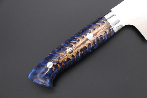 Takeshi Saji Santoku Takeshi Saji SUMMIT ― Limited Edition Custom Series SMT-978 VG-10W Multi-Colored Golden-Rainbow Damascus Santoku 180mm (7 Inch)