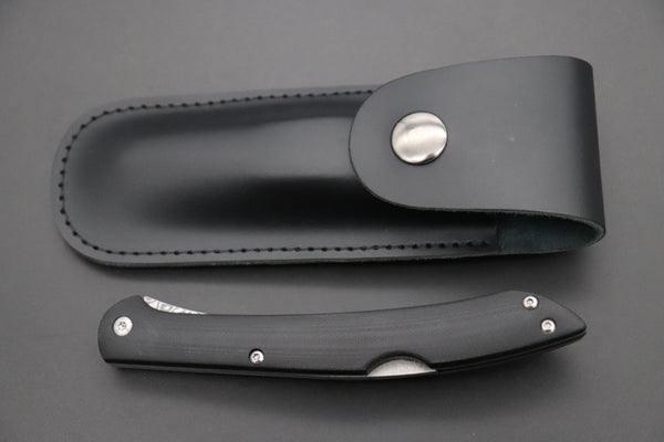 Takeshi Saji Steak Knife Takeshi Saji R-2 Damascus Folding Fork (Black G-10 Handle, TS-130B)