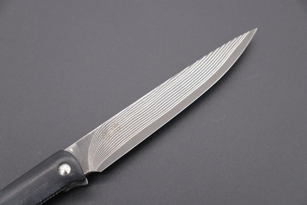 Takeshi Saji Steak Knife Takeshi Saji R-2 Damascus Steak Knife (Black G-10 Handle, TS-120B)