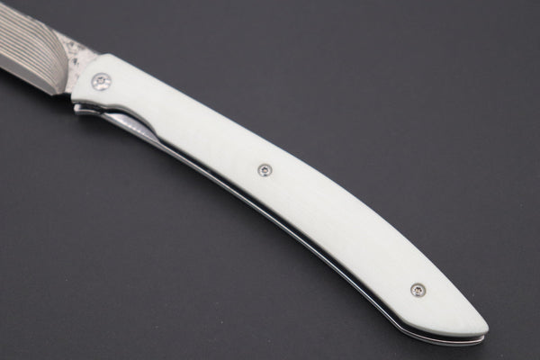 Takeshi Saji Steak Knife Takeshi Saji R-2 Damascus Steak Knife (White G-10 Handle)