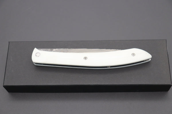 Takeshi Saji Steak Knife Takeshi Saji R-2 Damascus Steak Knife (White G-10 Handle)
