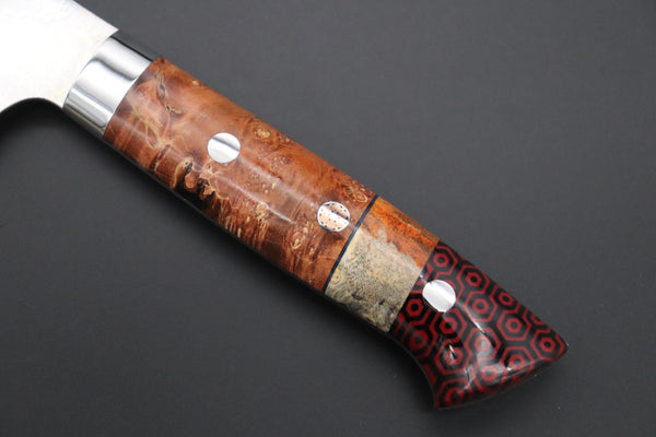 Takeshi Saji Sujihiki Takeshi Saji SUMMIT ― Limited Edition Custom Series SMT-1137 VG-10W磨 Multi-Colored Golden-Rainbow Damascus Sujihiki 270mm (10.6 Inch)