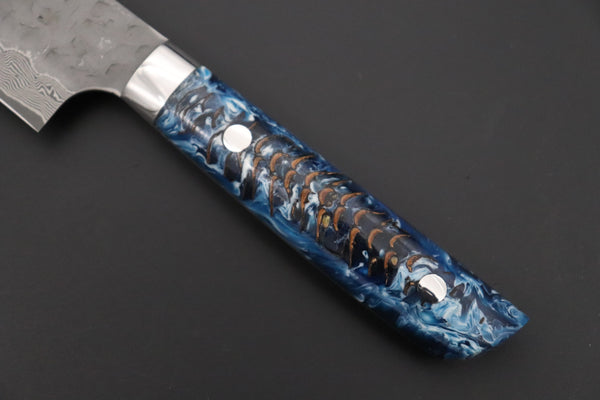 Takeshi Saji Sujihiki Takeshi Saji SUMMIT ― Limited Edition Custom Series SMT-1225 “Ocean Sunshine”: VG-10 Hammered Damascus Series Sujihiki 270mm (10.6 Inch)
