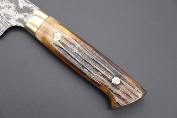 Takeshi Saji Sujihiki ST-6 Sujihiki 270mm (10.6 inch) / Stag Bone Handle Takeshi Saji VG-10 Custom Damascus Wild Series Sujihiki 270mm (10.6 inch, Stag Bone Handle, ST-6)