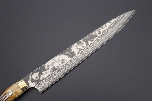 Takeshi Saji Sujihiki ST-6 Sujihiki 270mm (10.6 inch) / Stag Bone Handle Takeshi Saji VG-10 Custom Damascus Wild Series Sujihiki 270mm (10.6 inch, Stag Bone Handle, ST-6)