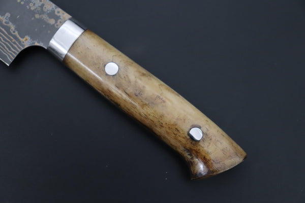 Takeshi Saji Sujihiki Sujihiki 270mm Takeshi Saji VG-10W Multi-Colored Golden-Rainbow Damascus Series TS-10 Sujihiki 270mm (10.6 Inch, Smooth Bone Handle)