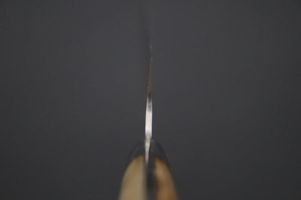Takeshi Saji Sujihiki Sujihiki 270mm Takeshi Saji VG-10W Multi-Colored Golden-Rainbow Damascus Series TS-10 Sujihiki 270mm (10.6 Inch, Smooth Bone Handle)