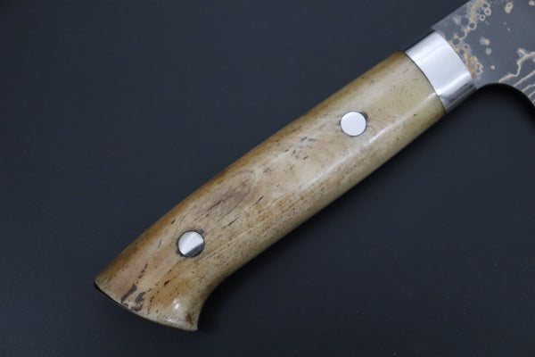 Takeshi Saji Sujihiki Sujihiki 270mm Takeshi Saji VG-10W Multi-Colored Golden-Rainbow Damascus Series TS-10 Sujihiki 270mm (10.6 Inch, Smooth Bone Handle)