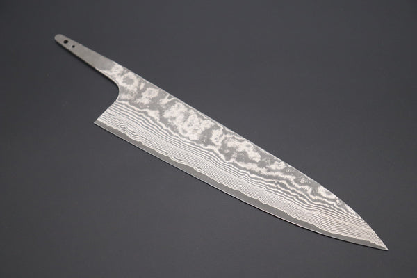 Takeshi Saji Wa Gyuto TSBO-12 Wa Gyuto 210mm (8.2 Inch) / 1. Blade Only (without a Wa Handle) US$230 “Build Your Dream Knife” Takeshi Saji VG-10 Custom Black Nickel Damascus TSBO-12 Wa Gyuto 210mm (8.2 Inch)
