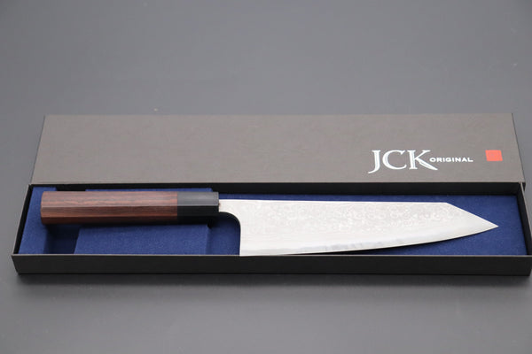 Fu-Rin-Ka-Zan Bunka FASD-7 Bunka 190mm (7.4 inch) Fu-Rin-Ka-Zan Aogami Super Custom Damascus Series FASD-7 Bunka 190mm (7.4 inch, Octagonal Red-Sandalwood Handle)