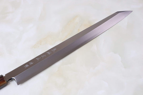 Fu-Rin-Ka-Zan Kiritsuke Yanagiba FG-7MP Kiritsuke Yanagiba 300mm (11.8inch) / Right Handed Fu-Rin-Ka-Zan Hon Kasumi Series Gingami No.3 FG-7MP Kiritsuke Yanagiba 300mm (Mirror Polished Blade, Marble Color Bolster)