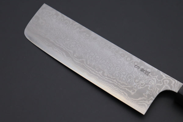 Fu-Rin-Ka-Zan Nakiri FASD-4W Nakiri165mm(6.4inch) Fu-Rin-Ka-Zan Aogami Super Custom Damascus Series FASD-4W Nakiri 165mm (6.4 inch, Octagonal Walnut Wood Handle)