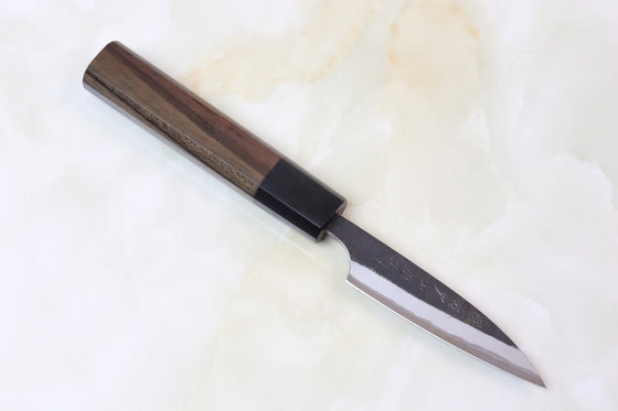 Fu-Rin-Ka-Zan Aogami Super Kurouchi Series FAB-1P Wa Paring 85mm (3.3 inch, Octagon Shaped Red-Sandal Wood Handle) - japanesechefsknife.mom