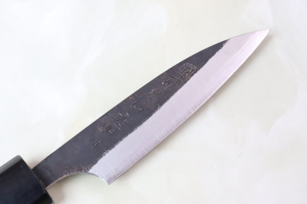 Fu-Rin-Ka-Zan Aogami Super Kurouchi Series FAB-1P Wa Paring 85mm (3.3 inch, Octagon Shaped Red-Sandal Wood Handle) - japanesechefsknife.mom