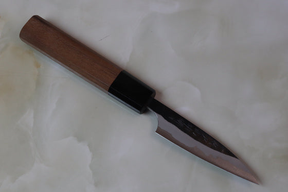 Fu-Rin-Ka-Zan Aogami Super Kurouchi Series FAB-1PW Wa Paring 85mm (3.3 inch, Octagon Shaped Walnut-Wood Handle) - japanesechefsknife.mom