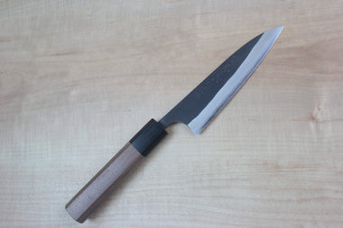 Fu-Rin-Ka-Zan Aogami Super Kurouchi Series Wa Petty (120mm and 150mm, 2 sizes, Octagon Shaped Walnut-Wood Handle) - japanesechefsknife.mom