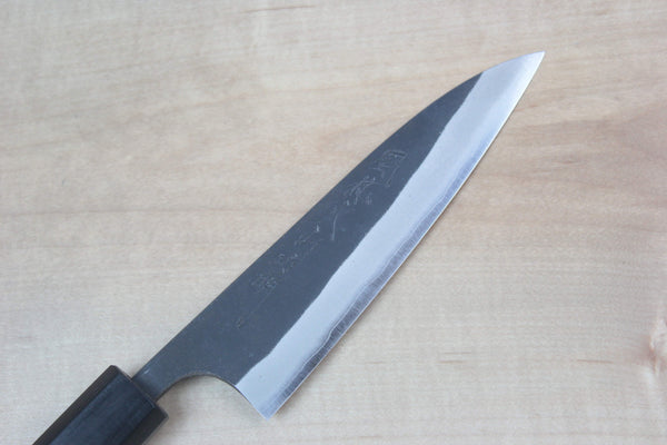 Fu-Rin-Ka-Zan Aogami Super Kurouchi Series Wa Petty (120mm and 150mm, 2 sizes, Octagon Shaped Walnut-Wood Handle) - japanesechefsknife.mom