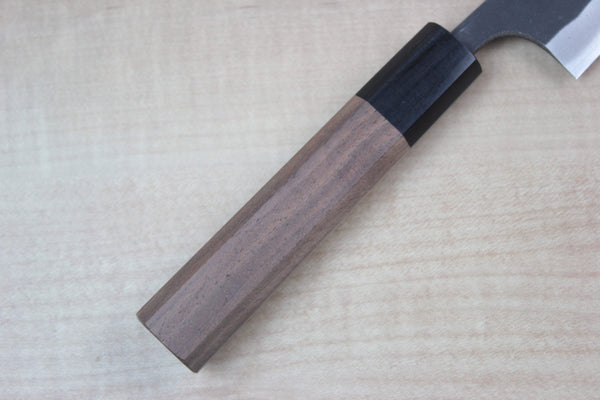 Fu-Rin-Ka-Zan Aogami Super Kurouchi Series Wa Petty (120mm and 150mm, 2 sizes, Octagon Shaped Walnut-Wood Handle) - japanesechefsknife.mom