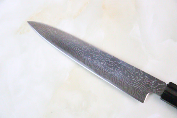 Fu-Rin-Ka-Zan Wa Petty Fu-Rin-Ka-Zan R-2 Damascus Wa Series Wa Petty 165mm (6.4inch, Octagon Shaped Ebony Wooden Handle, FRD-1PE)
