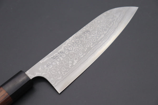 Fu-Rin-Ka-Zan Wa Santoku FASD-3 Wa Santoku165mm(6.4inch) Fu-Rin-Ka-Zan Aogami Super Custom Damascus Series FASD-3 Wa Santoku 165mm (6.4 inch, Octagonal Red-Sandalwood Handle)