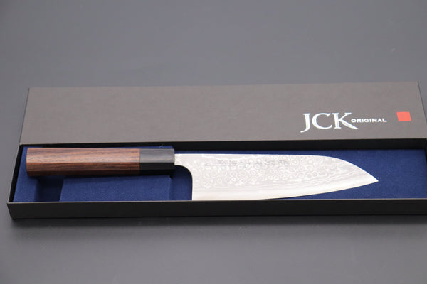 Fu-Rin-Ka-Zan Wa Santoku FASD-3 Wa Santoku165mm(6.4inch) Fu-Rin-Ka-Zan Aogami Super Custom Damascus Series FASD-3 Wa Santoku 165mm (6.4 inch, Octagonal Red-Sandalwood Handle)