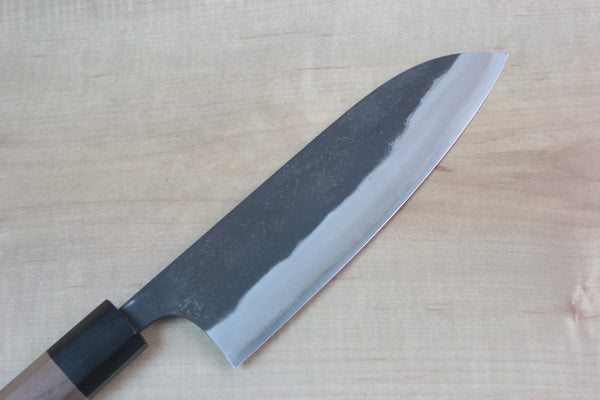 Fu-Rin-Ka-Zan Aogami Super Kurouchi Series FAB-4W Wa Santoku 170mm (6.6 inch, Octagon Shaped Walnut-Wood Handle) - japanesechefsknife.mom