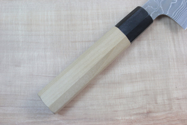Fu-Rin-Ka-Zan R-2 Damascus Wa Series Wa Santoku 190mm (7.4 Inch, Octagon Shaped Magnolia Wooden Handle, FRD-S) - japanesechefsknife.mom