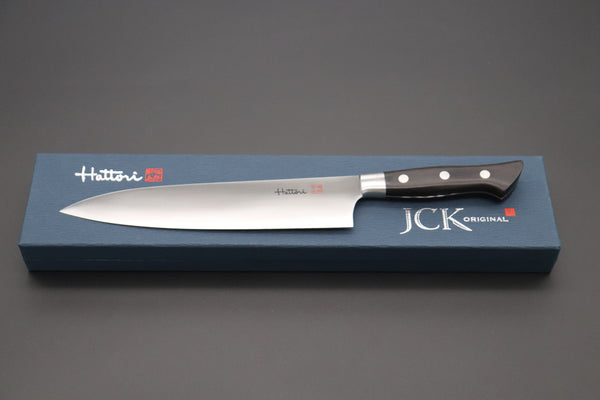 Hattori Gyuto Hattori Forums FH Series Gyuto (210mm to 270mm, 3 sizes, African Blackwood Handle)
