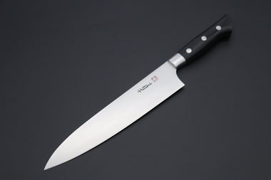 Hattori Forums FH Solid VG-10 Series FH-7L Gyuto 240mm (9.4 Inch, Black Linen Micarta Handle)