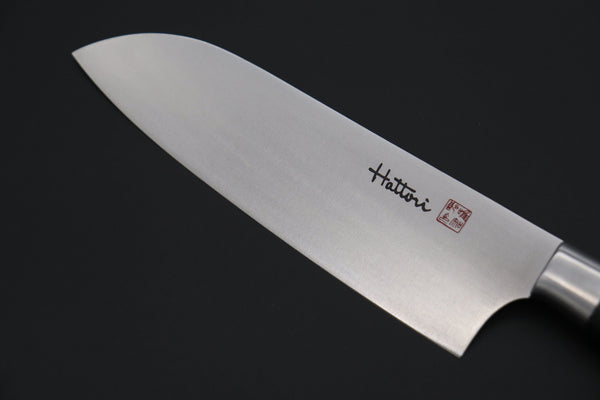Hattori Santoku FH-4L Santoku 170mm (6.6inch) Hattori Forums FH Series FH-4L Santoku 170mm (6.6inch, Black Linen Micarta Handle)