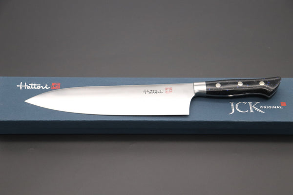 Hattori Western Deba Hattori Forums FH Series Limited Edition Western Deba (165mm and 240mm, "Black Space" Corian® Handle)