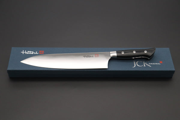 Hattori Western Deba Hattori Forums FH Series Western Deba (165mm and 240mm, Black Linen Micarta Handle)
