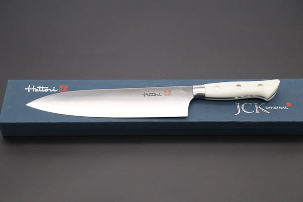 Hattori Western Deba Hattori Forums FH Series Western Deba (165mm and 240mm, Fresh White Corian Handle)