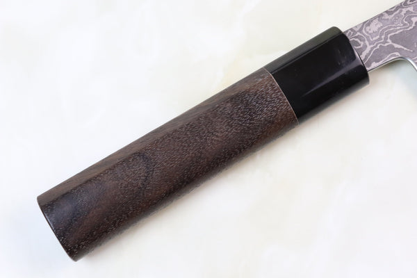 Hinoura Custom Knife ATS-34 Damascus Nakiri 165mm (6.4 inch, TH-10) - japanesechefsknife.mom