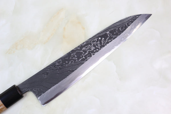 Hinoura Wa Gyuto Tsukasa Hinoura Custom Knife "Unryu-Mon" TH-12 Wa Gyuto 240mm (9.4inch, Enjyu Wood Handle with Water Buffalo Horn Ferrule & Butt)
