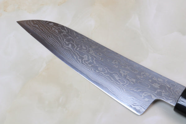 Hinoura Custom Knife ATS-34 Damascus Petty 140mm (5.5 inch, TH-8) - japanesechefsknife.mom