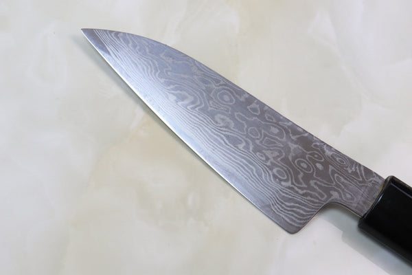 Tsukasa Hinoura Custom Knife ATS-34 Damascus Petty 105mm (4.1 inch, TH-7) - japanesechefsknife.mom