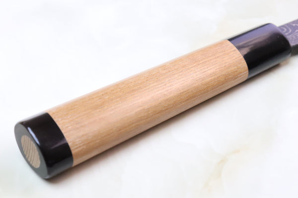 Tsukasa Hinoura Custom Knife "Unryu-Mon" TH-11 Wa Petty 195mm (7.6 Inch, Enjyu Wood Handle with Water Buffalo Horn Ferrule & Butt)