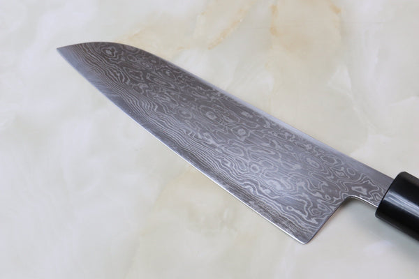 Hinoura Custom Knife ATS-34 Damascus Wa Santoku 170mm (6.6 inch, TH-9) - japanesechefsknife.mom